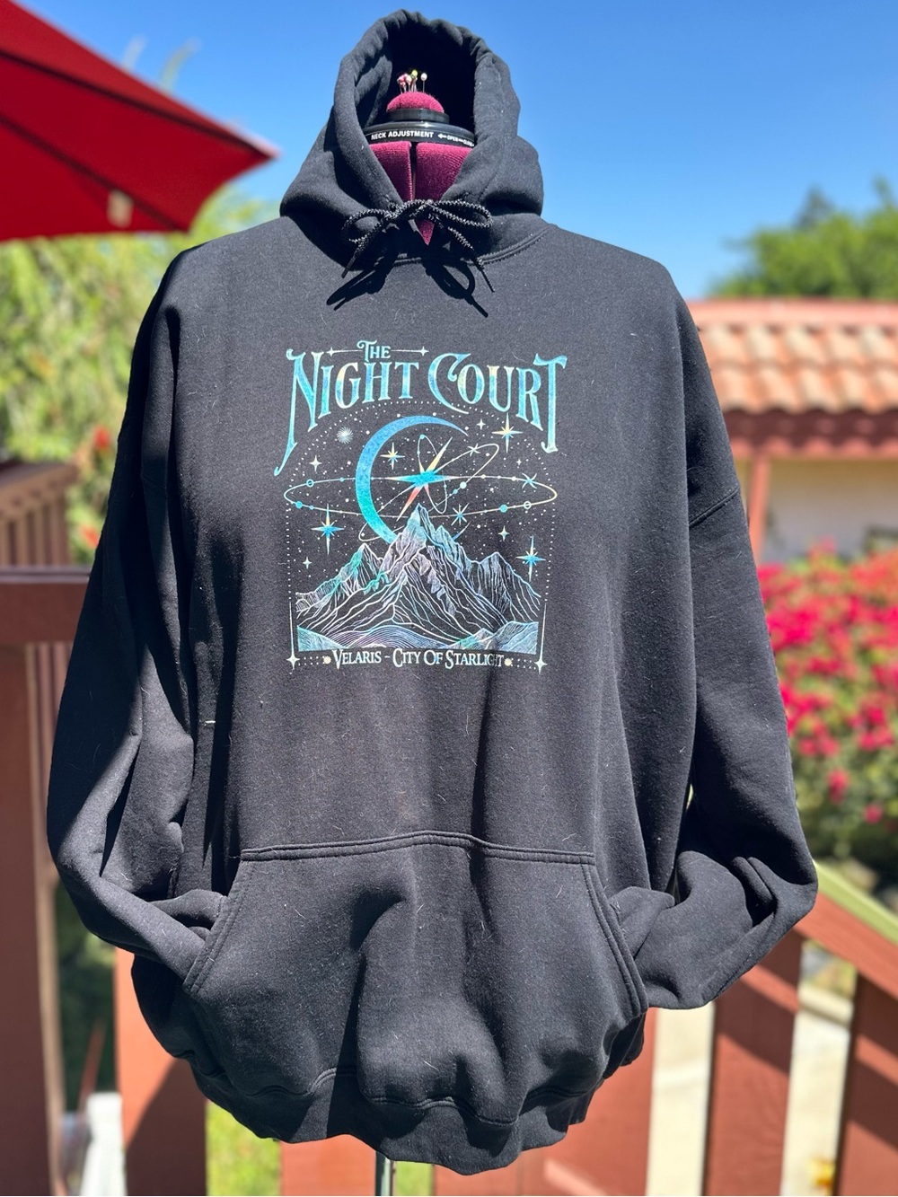 ACOTAR Black Hoodie with 'The Night Court' Graphic